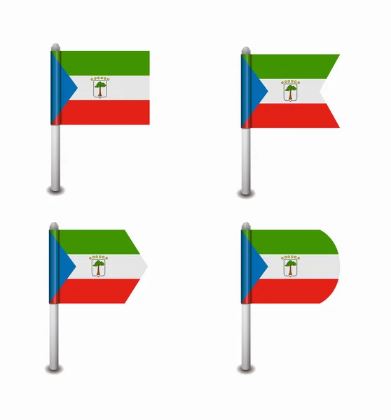 Set of four flags Equatorial Guinea — Stock Vector