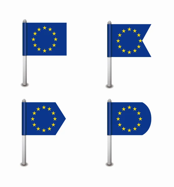 Az Európai Unió négy zászlók készlet — Stock Vector