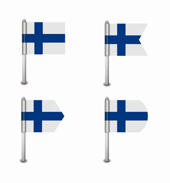 Set van vier vlaggen Filand — Stockvector
