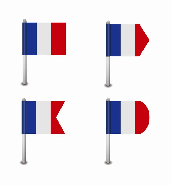 Set van vier vlaggen Frankrijk — Stockvector