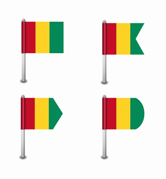 Set di quattro bandiere Guinea — Vettoriale Stock