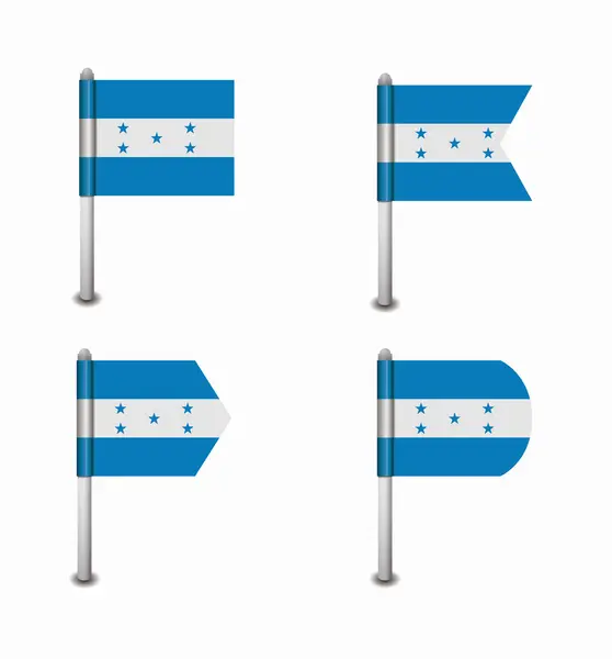 Satz von vier Flaggen honduras — Stockvektor