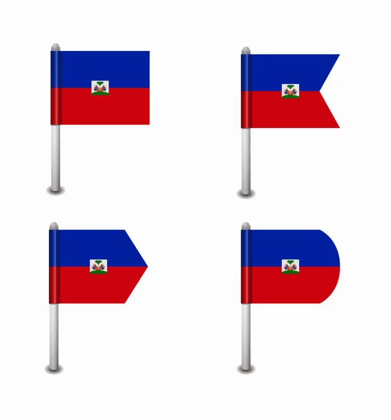 Set of four flags Haiti — Stock Vector