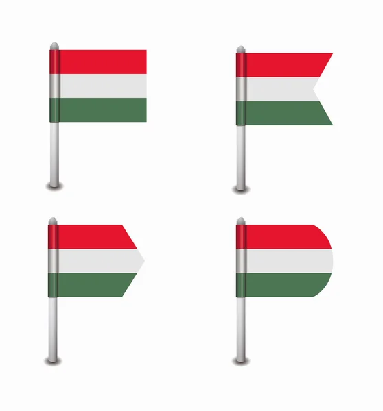 Set of four flags Hungary — Stock Vector