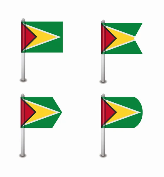 Set of four flags Guyana — Stock Vector