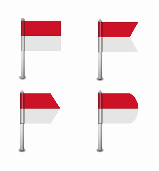 Uppsättning av fyra flaggor Indonesien — Stock vektor
