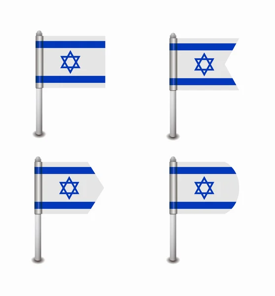 Ensemble de quatre drapeaux Israël — Image vectorielle