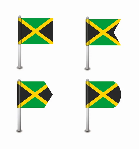 Σύνολο τέσσερις σημαίες Τζαμάικα — Διανυσματικό Αρχείο