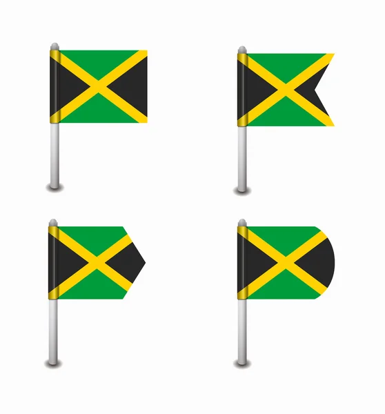 Set van vier vlaggen Jamaica — Stockvector