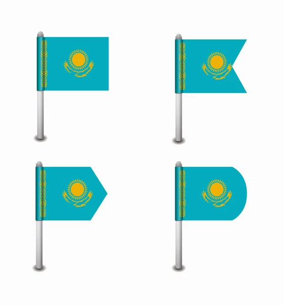 Ensemble de quatre drapeaux Kazakhstan — Image vectorielle