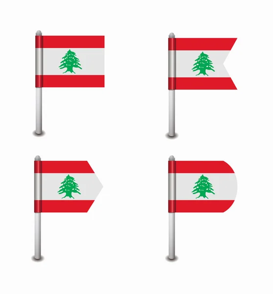 Set of four flags Lebanon — Stock Vector