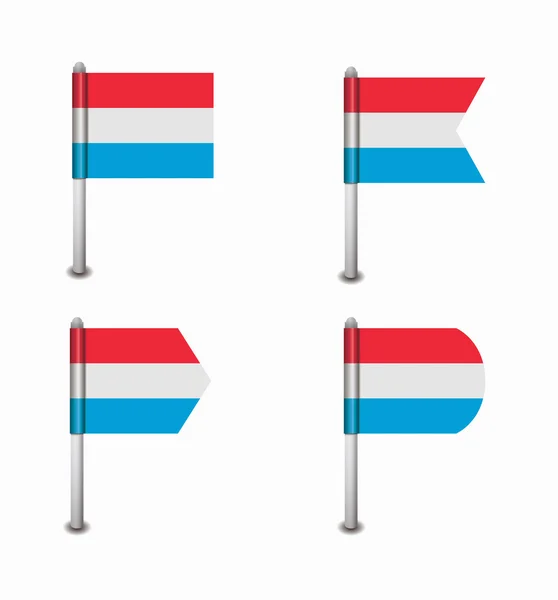 Satz von vier Flaggen Luxemburg — Stockvektor