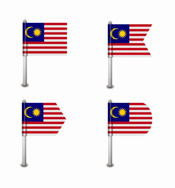 Set dari empat bendera Malasya - Stok Vektor