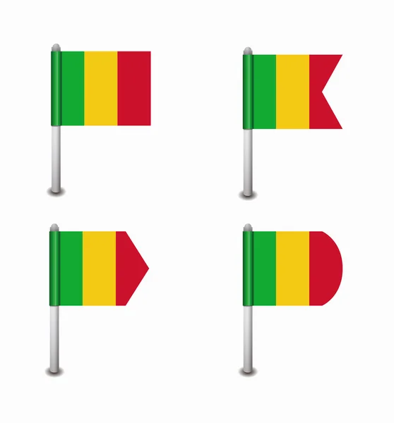 Set van vier vlaggen Mali — Stockvector