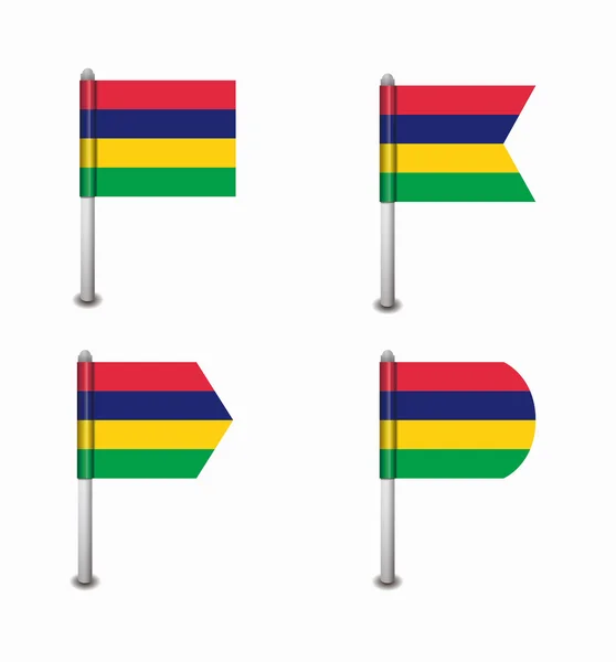 Zestaw czterech flag Mauritius — Wektor stockowy