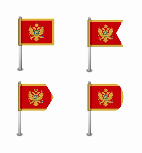 Set van vier vlaggen Montenegro — Stockvector