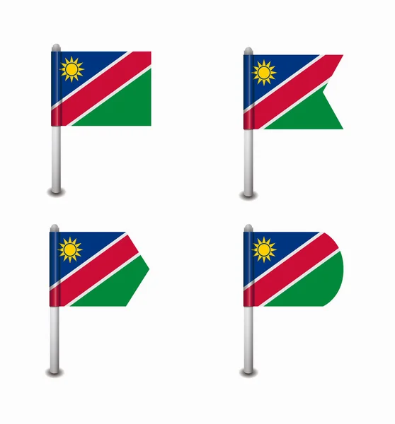 Ensemble de quatre drapeaux Namibie — Image vectorielle