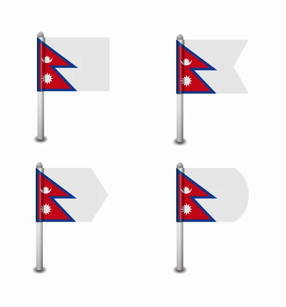 Conjunto de cuatro banderas Nepal — Archivo Imágenes Vectoriales