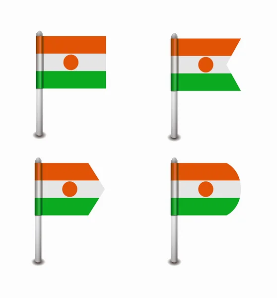 Set of four flags Niger — Stock Vector