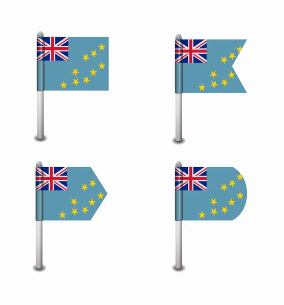 Conjunto de cuatro banderas Tuvalu — Vector de stock