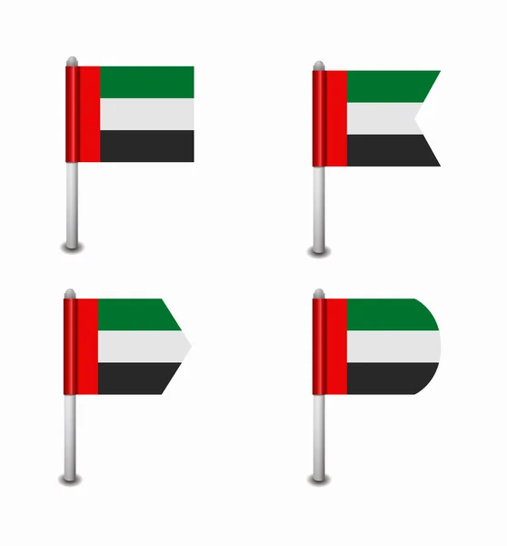 Satz von vier Flaggen vereinte arabische Emirate — Stockvektor