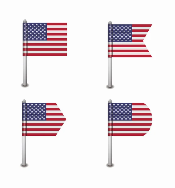 Set of four flags United States — Stock Vector