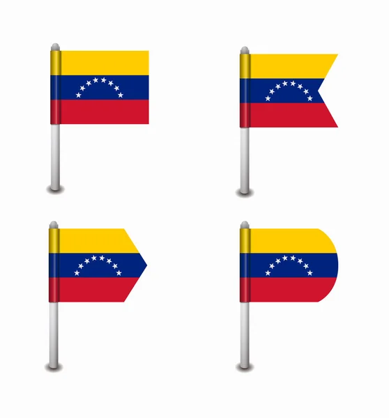 Ensemble de quatre drapeaux Venezuela — Image vectorielle