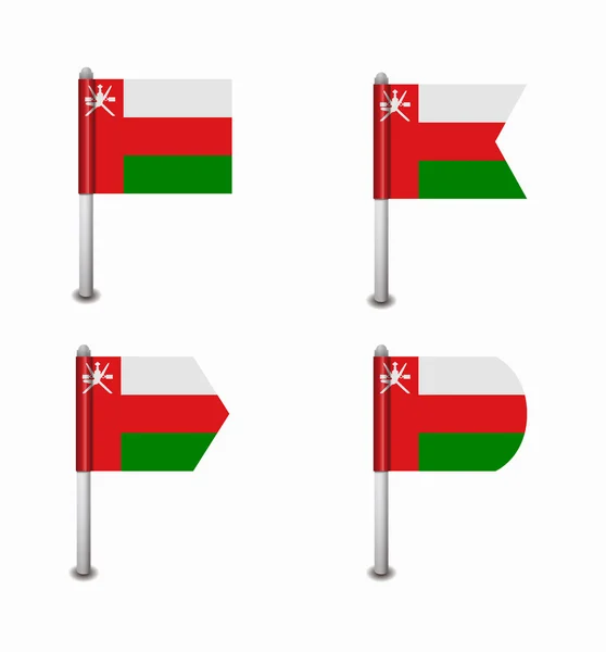 Conjunto de quatro bandeiras Omã — Vetor de Stock