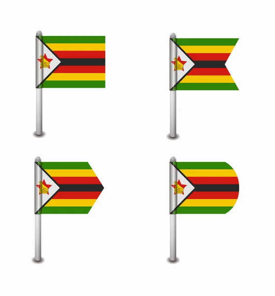 4 개의 플래그 짐바브웨의 세트 — 스톡 벡터