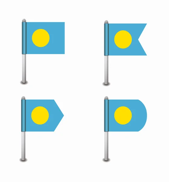 Set of four flags Pau — Stock Vector