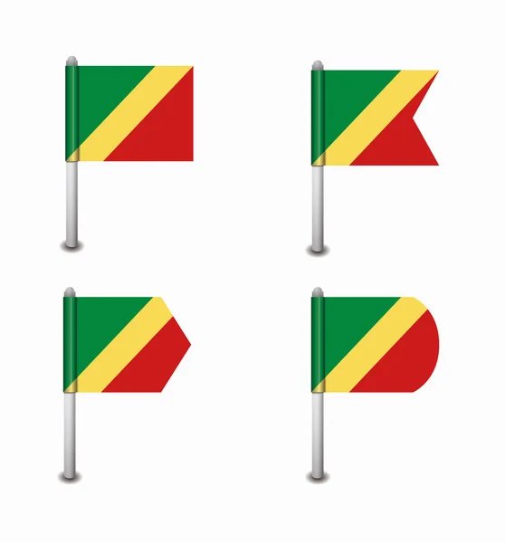 Set di quattro bandiere Repubblica del Congo — Vettoriale Stock