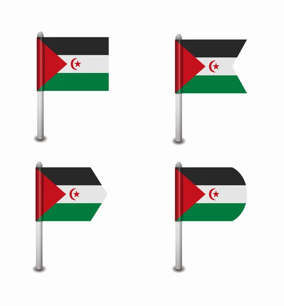 Set of four flags Sahrawi Arab Democratic Republic — Stock Vector