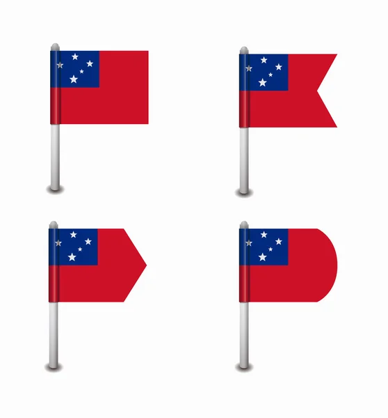 Dört bayraklar Samoa kümesi — Stok Vektör