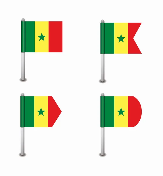 Ensemble de quatre drapeaux Sénégal — Image vectorielle