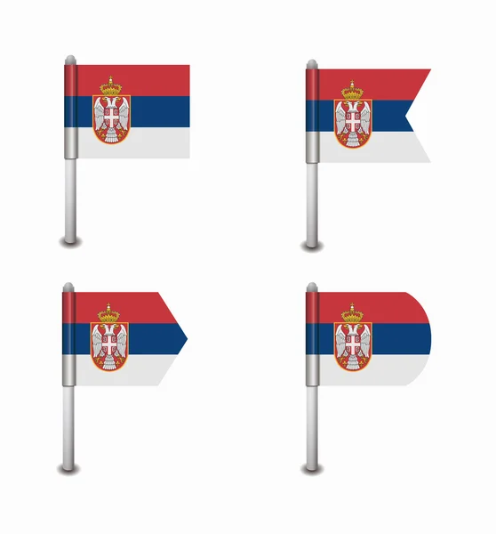 Készlet-ból négy zászlók Szerbia — Stock Vector