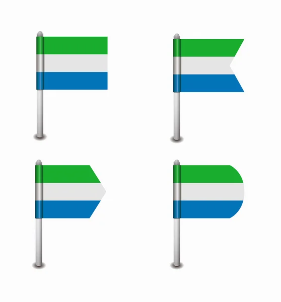 Conjunto de cuatro banderas Sierra Leona — Vector de stock