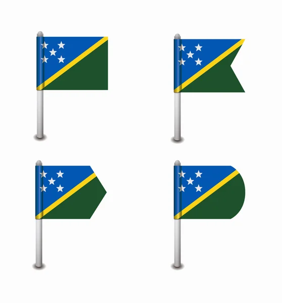 Conjunto de cuatro banderas Islas Salomón — Archivo Imágenes Vectoriales