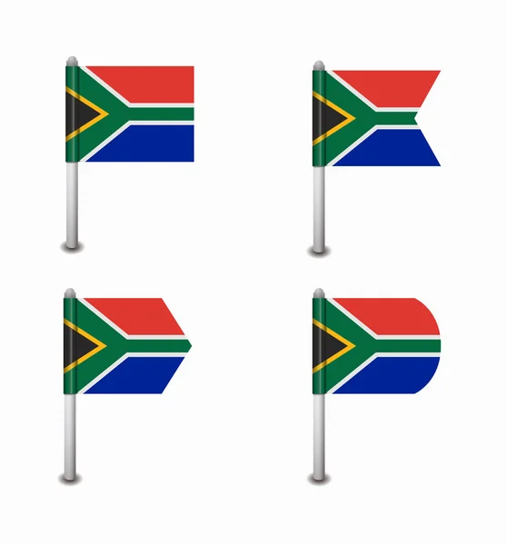 Set van vier vlaggen Zuid-Afrika — Stockvector