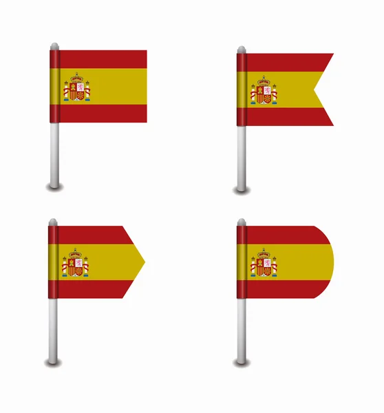 Set van vier vlaggen Spanje — Stockvector