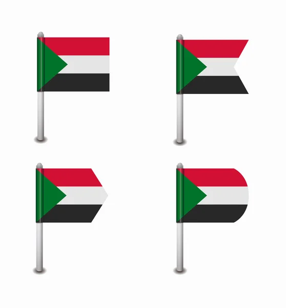 Набор из четырех флагов Судан — стоковый вектор