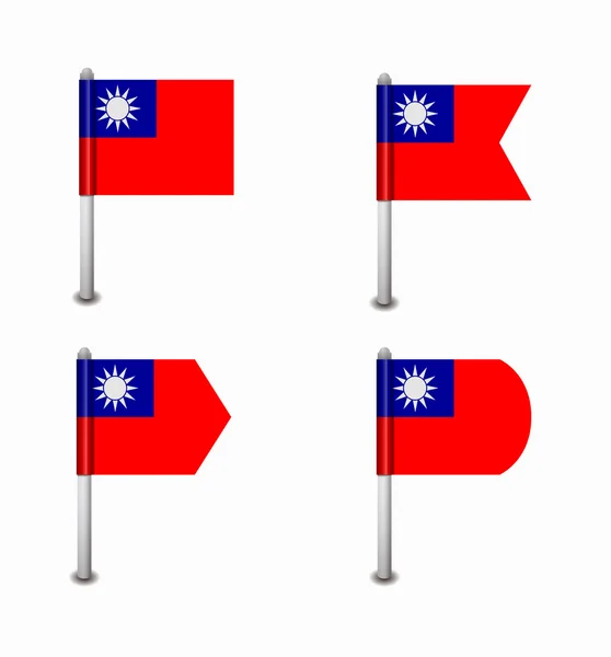 Σύνολο τέσσερις σημαίες Ταϊβάν — Διανυσματικό Αρχείο