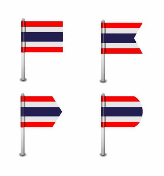 Set van vier vlaggen Thailand — Stockvector