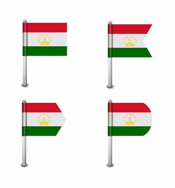 Zestaw czterech flag Tadżykistanu — Wektor stockowy