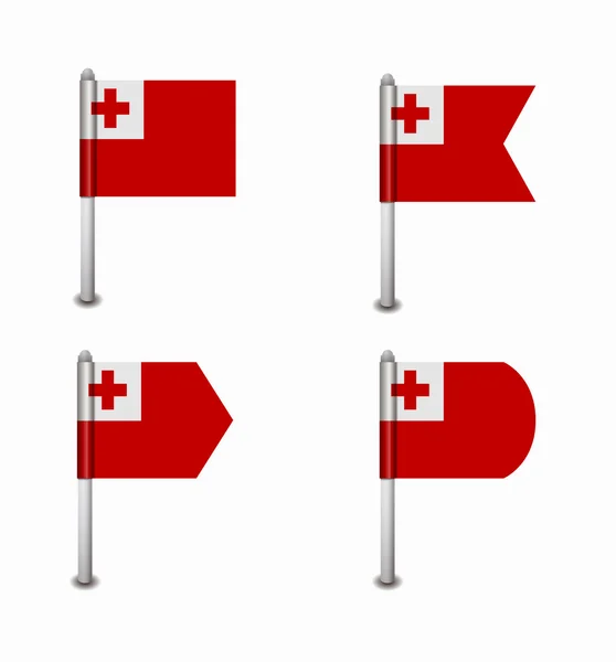 Uppsättning av fyra flaggor Tonga — Stock vektor