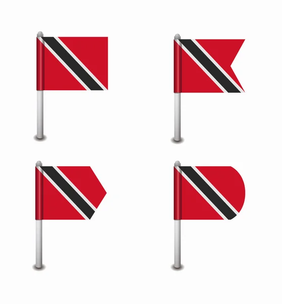 Set of four flags Trinidad and Tobago — Stock Vector