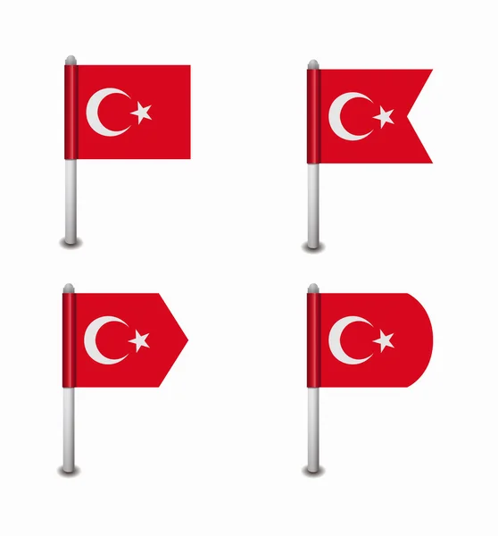 Set of four flags Turkey — Stock Vector