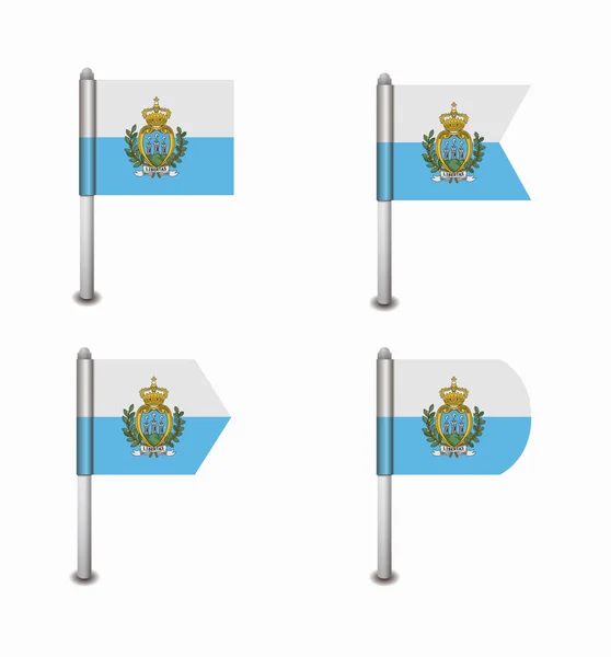 Σύνολο τέσσερις σημαίες Σαν Μαρίνο — Διανυσματικό Αρχείο