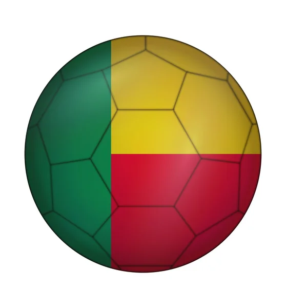 Soccer ball flag of Benin — Wektor stockowy