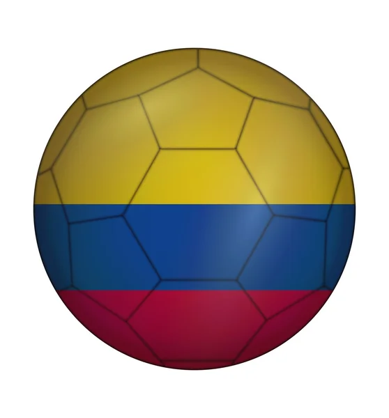 Pelota de fútbol bandera de Colombia — Vector de stock