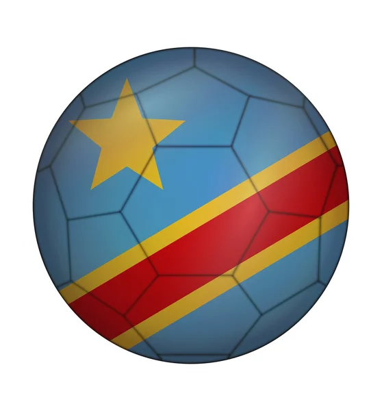 Soccer ball flag of Democratic Republic of the Congo — Stock Vector